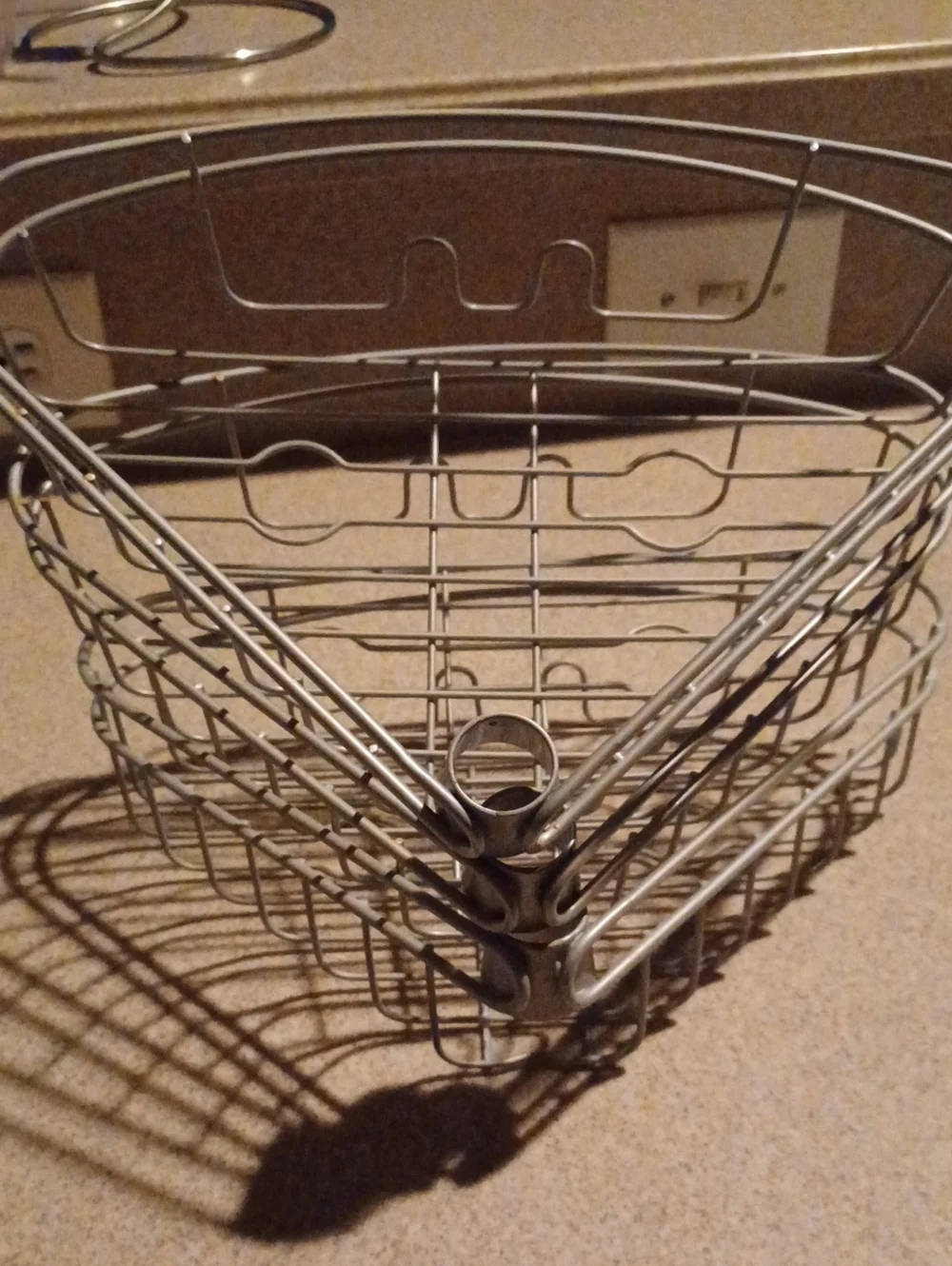 >  Mainstays Satin Nickel Shower Caddy Tension Rod with Silver Finish